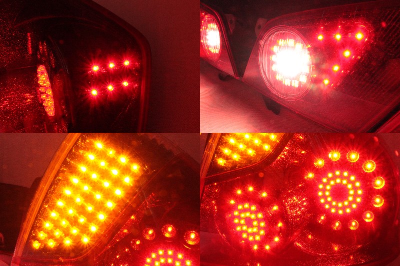 Y50 フーガ 前期 ＧＴ フルLEDテール 8灯化 流星ウィンカー対応 インナーブラックラメフレーク塗装 - LED Custom Factory